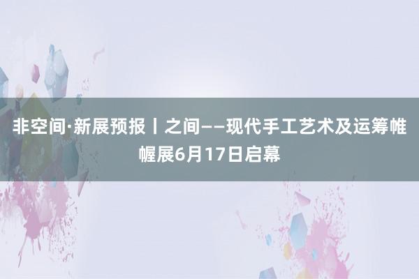 非空间·新展预报丨之间——现代手工艺术及运筹帷幄展6月17日启幕