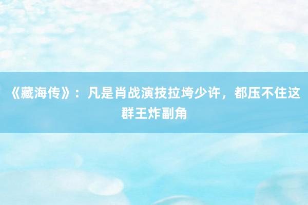 《藏海传》：凡是肖战演技拉垮少许，都压不住这群王炸副角