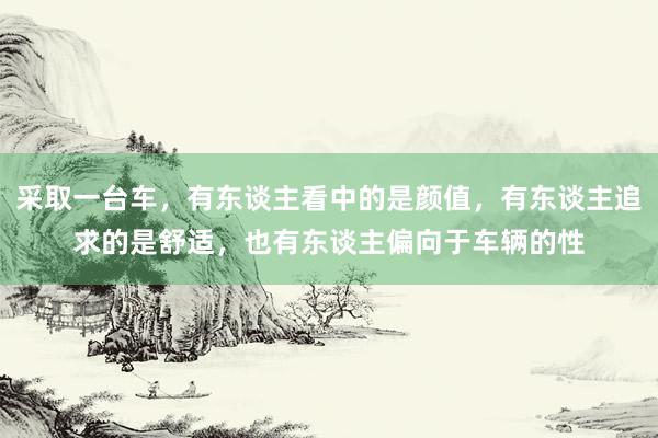 采取一台车，有东谈主看中的是颜值，有东谈主追求的是舒适，也有东谈主偏向于车辆的性