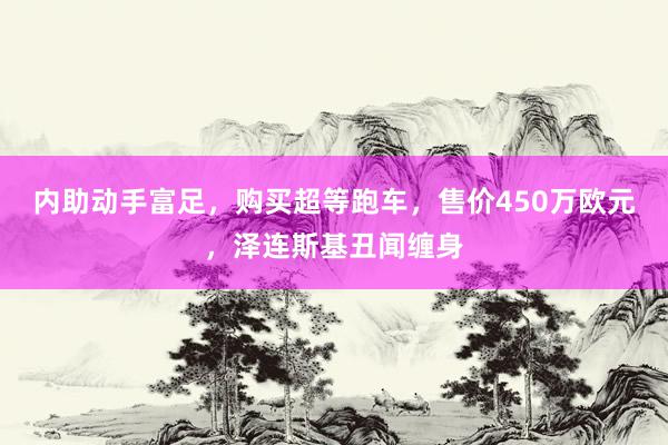 内助动手富足，购买超等跑车，售价450万欧元，泽连斯基丑闻缠身