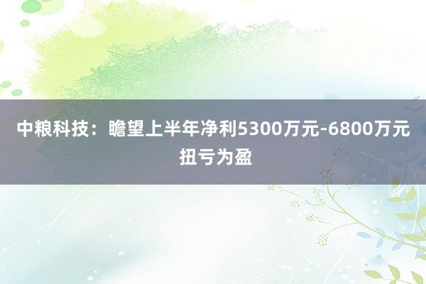 中粮科技：瞻望上半年净利5300万元-6800万元 扭亏为盈