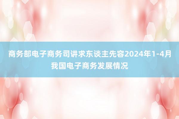 商务部电子商务司讲求东谈主先容2024年1-4月我国电子商务发展情况