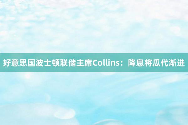 好意思国波士顿联储主席Collins：降息将瓜代渐进